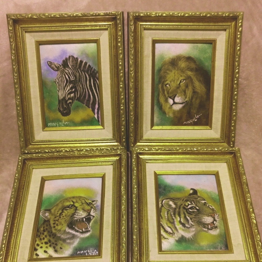 Four Original Mingolla Paintings- enamel on copper